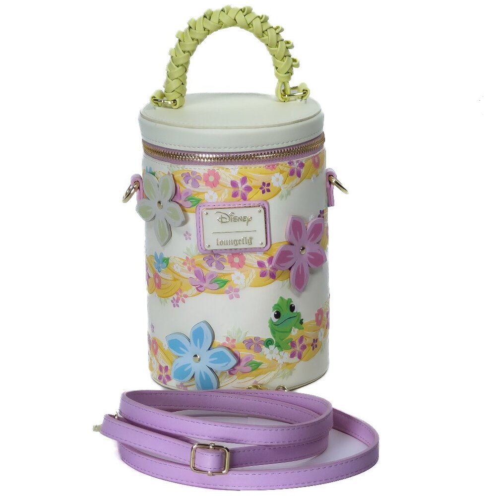LOUNGEFLY x DISNEY Tangled Rapunzel Golden Hair Crossbody Bucket Bag